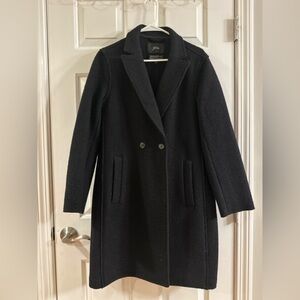 J. Crew Women's Double-Breasted Black Wool Coat